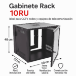 Gabinete 10RU Metalico De Pared Abatible Doble Puerta Nacional