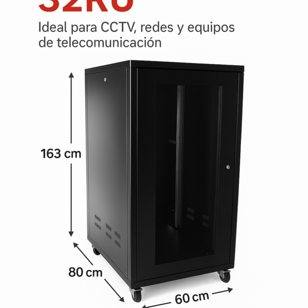 Gabinete de Piso 32RU Metalico Nacional