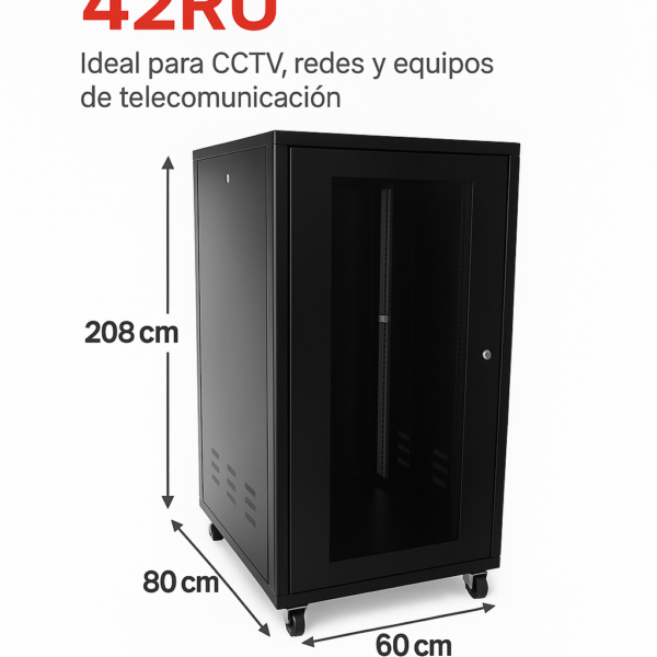 Gabinete de Piso 42RU Metalico Nacional