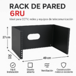 Rack de Pared 6RU Metalico Nacional