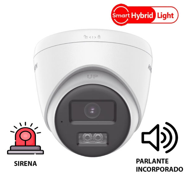 Cámara Domo 2 Megapíxeles c/Audio Y Parlante y Alarma/Luz Smart Hybrid Infrarojo 40 mts