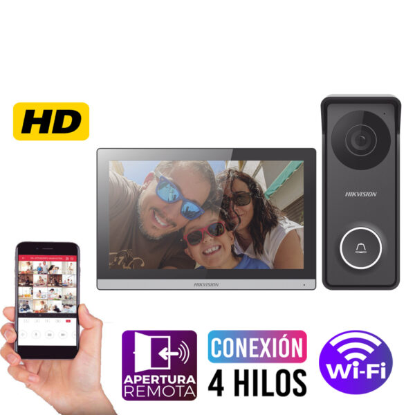 KIT VIDEO PORTERO HIBRIDO HD MONITOR WIFI