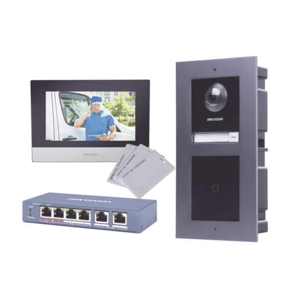 KIT VIDEO PORTERO IP 2 MEGAPIXELES MONITOR WIFI LECTOR DE TARJETAS PARA APERTURA DE PUERTA