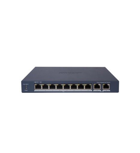 Hikvision DS-3E1510P-EI – Switch Adminis 8 POE All 1000M (1G) + 2 Up RJ45 Gigabite - 110W