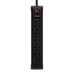 REGLETA NEGRA 6 TOMAS CON CABLE DE 3M
