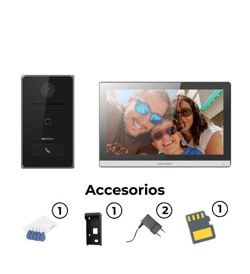Hikvision DS-KIS608-P Kit Videoportero IP 7" con MicroSD