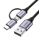 Ugreen 30875 | Cable USB-A a MicroUSB/USB-C US177 de 1 m